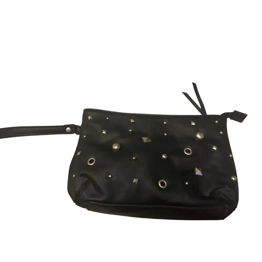 VS Vintage Y2K Black Studded Wristlet / Clutch Bag.